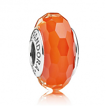 Подвеска-шарм Оранжевое ограненное стекло Pandora 791626